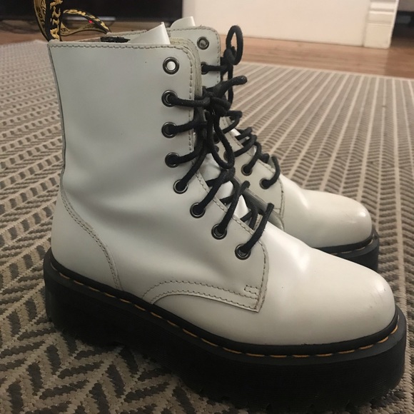 white jadon 8 eye boots